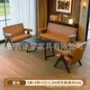 Juego de mesa y sillas casual, incluyendo una mesa y dos sillas, un juego de tres piezas, un sillón sofá pequeño para balcón, adecuado para casas de huéspedes y hoteles, con un estilo vintage