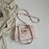 Bolsa de corrente com padrão de losangos para mulheres, nova moda primavera 2026, bolsa de mão requintada, bolsa para ombro e transversal para o dia a dia