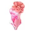 Maiô Novo Europeu e Americano de Peça Única 2025 Feminino Justo Modelador Ninho Flor Grande Maiô Transfronteiriço Saia Longa de Chiffon