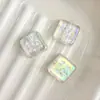 Acrílico UV Translúcido Cor Fosca Gotejamento de Óleo Estrela Quadrado DIY Corrente de Celular Contas Acessórios Materiais Furo Reto Contas Soltas