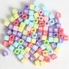 Cuentas de Letras Acrílicas Cuentas de Números Ingleses Cuentas Planas Cuentas Cuadradas DIY Collar de Cuentas Hecho a Mano Llavero Accesorios de Joyería