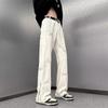 Jeans Micro con Cremallera para Hombre Corte Recto Delgado Tendencia Marca Estilo Americano Ambiente High Street Pantalones de Herramientas Hipping Hipper