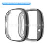 Estuche protector de TPU con galvanoplastia y carcasa hueca de PC con diseño de diamante para reloj Fitbit Versa3/Sense.
