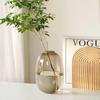 Vaso de Vidro Monstera de Luxo Leve Ornaments Relógio de Parede Hidropônico Salgueiro da Neve Madeira de Cavalo Cultura em Água Arranjo de Flores Decoração de Chão para Sala de Estar