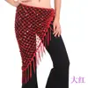 Roupas Masculinas Malha Franja Vermelho-Rosa Escama de Peixe Cobre Gong Peça Quadrada Cós Peça Quadrada Cachecol Triângulo Tricotado à Mão Corrente de Cintura para Dança do Ventre