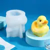 Vela Aromática Creativa de Patito Amarillo 3D Molde de Silicona Líquida Jabón Artesanal Patito Cubito de Hielo Yeso Adorno