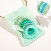 Banda de goma para el cabello de color caramelo, línea telefónica de 6 piezas, anilla pequeña y fresca, cuerda para el cabello de alta elasticidad, accesorios para el cabello al por mayor