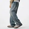 Colección Otoño 2026: Jeans Rectos, Lavado Bigote de Gato, Estilo Retro Americano, Vintage, Casual, con Caída para Hombre