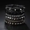 Pulsera de Cadena Estilo Punk Multicapa Nueva Europea y Americana para Hombre Fresca y Atractiva Pulsera de Remaches para Motocicleta Correa de Muñeca Accesorios Transfronterizos