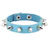 Pulsera de Cuero de PU Ecológico Estilo Callejero Europeo y Americano Punk Tachonada Moda para Discoteca Joyería para Parejas Pulsera Exquisita de una Sola Fila