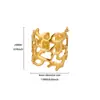 Anillo de Acero Inoxidable con Línea Geométrica, No se Desvanece, Diseño de Apertura Ajustable para Mujer, Joyería de Mano Transfronteriza Europea y Americana