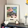 Susurro verde: Arte de Pared para Sala de Estar Bauhaus, Pintura Decorativa de Alta Gama, Arte de Figura Abstracta, Arte de Exhibición de Mesa