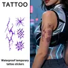 Pegatina de Tatuaje Fisión Rayo Morado Cyberpunk Brazo Impermeable Alta Simulación Personalidad Tatuajes Temporales Pegatinas Disfraz