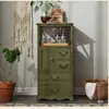 Gabinete de Almacenamiento Moderno Sencillo de Madera Maciza Multicapa Gabinete para Dormitorio Sala de Estar Estilo Campestre Americano Aparador Completamente Ensamblado Dewuzhu