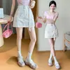 Falda de Verano Estilo Nuevo 2026, Falda Corta de Trabajo Tallas Grandes, Elegante Falda Corta Casual de Cintura Elástica en Línea A para Chicas Atrevidas