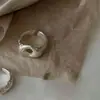 Anillo texturizado de plata de ley S925 para mujer, diseño abierto ajustable, estilo de nicho de alta gama, anillo versátil de lujo ligero para el dedo índice, nuevo