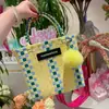 Bolsa de Celebridade da Internet Tailandesa de Verão Bolsa Tecida à Mão Marca Tendência Cesta de Legumes Bolsa de Mão Feminina Tote Bolsa de Praia
