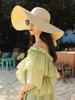 Sombrero de playa Sanya con sombrilla de alero grande de verano para mujer, sombrero de paja con lazo, protector solar, sombrero de sol plegable para playa de verano