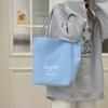 Bolsa de Lona Rayada 2025 Nuevo Estilo Coreano Tote Bolsa Casual de Un Hombro Tote de Gran Capacidad Bolso Satchel Bolsa de Compras