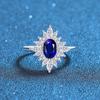 Simples estilo de moda s925 forma de ovo de prata esterlina mar azul verde azul vermelho mulheres anel jóias em estoque atacado