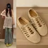 Zapatos de Ballet Huecos Transpirables Estilo Francés para Mujer 2026 Nuevos Zapatos Mary Jane con Cordones Puntiagudos Redondos Suela Suave Zapatos Planos de Boca Baja