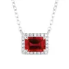 Pingente Quadrado de Rubi Cultivado Estilo Dinheiro Antigo S925 Prata Colar de Diamante Zhou Hengfu Jewelry com um Toque Único e Sofisticado