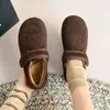 Zapatos de Algodón Felpa Cálidos con Velcro para Mujer 2026 Otoño/Invierno Nuevos Planos Casuales Con Felpa Birkenstock Botas de Nieve