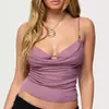 Estilo Callejero Americano Estilo Chica Picante Top Halter de Cuello Oscilante para Mujer, Verano Falso Conjunto de Dos Piezas Camisola Corta