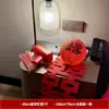 Sofá Sala de Estar Lanterna Dupla Felicidade Decorações de Casamento Quarto de Casamento Conjunto de Adesivos Longos Dupla Felicidade para Arranjo de Noivo e Noiva Atmosfera
