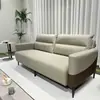 Sofá para Escritório do Chefe, Recepção de Negócios Moderna e Simples, Área de Descanso, Conjunto de Sofá de Couro de Três Lugares com Mesa de Centro
