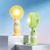 Ventilador de mano portátil con pantalla digital inteligente y base soporte para teléfono móvil, 10 velocidades de viento ajustables, carga de escritorio, ventilador pequeño