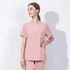 Dropshipping Transfronterizo Uniforme de Trabajo Elástico de Doctor Uniforme de Enfermera de Manga Corta Parte Superior de Hospital de Belleza Ropa de Lavado de Manos para Quirófano de Mujeres