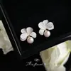 Perlas de Agua Dulce, Frescas y Dulces, Pendientes de Flor Blanca Estilo Bosque, Pendientes Nuevos Elegantes, Suministro de Joyería de Fábrica