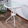 Mesa redonda de vidro temperado, mesa quadrada, combinação de mesa e cadeira, mesa pequena para áreas externas, moderna e simples, mesa de jantar de ferro, mesa de centro casual