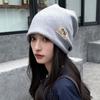 Sombrero Nu Heap Otoño e Invierno Nuevo Estilo Japonés y Coreano Cara de Niña Todo Fósforo Protección para Orejas Sombrero de Punto Moda Personalizada Sombrero de Luna