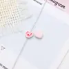 Contas de Liga com Laço de Coração, Materiais Coloridos Pintados para Corrente de Celular DIY, Acessórios de Chaveiro para Capa de Celular no Atacado
