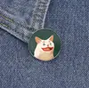 Broche de Metal de Gato Blanco Estilo Maquillaje de Payaso Creativo, Pin de Decoración Personalizado de Gato Estilo Pintura al Óleo Peculiar