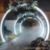 Porta de névoa de água para paisagismo em aço inoxidável, local cênico de shopping center ao ar livre, local cênico de casamento, campo aquecido, adereços de arte interativos, bela Chen