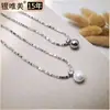 Collar de plata S925 Diana con diseño de nicho de perla Shijia, cadena de clavícula de alta calidad para mujer, combina con todo