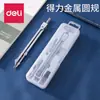 Deli Papelaria 8603 Compasso de Metal Aço Inoxidável Estudante Exame Ferramenta de Desenho de Engenharia Conjunto de Compassos