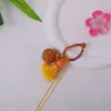 Llavero de Nudo de Diamante Graduado de Hortensia Exquisito Tejido a Mano Colgante Anti-Pérdida para Bolso Adorno de Borla Colorida