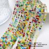 Açúcar em cubo macaron imitação de cristal contas de cores misturadas pulseira de contas feita à mão diy acessórios de joias feitos à mão