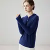 Suéter de Cachemira 2026 Otoño/Invierno Nuevo para Mujer de Manga Larga Botonado Camisa Base Suéter Jersey Elegante Holgado Adelgazante