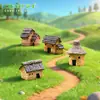 Adornos de micropaisaje de musgo, 6 casas de paja, resina, casa pequeña, manualidades creativas, estilo Zakka