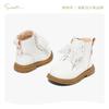 [Mismo Estilo en Centros Comerciales] Botas de Piel Snafy para Niñas Botas de Princesa para Otoño Niños Botas Blancas Antiderrapantes para Bebé