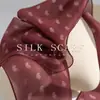Pañuelo de Seda de Lunares para Mujer, Nuevo Color Café 2026 Bufanda Larga para el Cuello, Pañuelo de Seda de Lujo Ligero, Diadema, Accesorio de Cinta