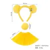 Linda Diadema de Oso Abeja Winnie the Pooh Felpa Cara de Niña Diadema para Lavado Facial Dibujos Animados Orejas de Oso Amarillo Diadema de Animal