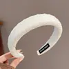 Faixa de cabeça de alta qualidade estilo coreano com aba larga, faixa de cabelo de tricô para outono e inverno, presilha para franja da testa, acessório de cabelo estilo vintage