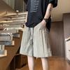 Shorts Listrados Masculinos Verão Soltos Retos Calças Médias Marca de Moda Americana High Street Esportivo Casual Calças Cinco Pontos para Homens