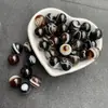 Ágata Ojo de Buey Negro Natural Qianxi Cuentas Sueltas Pulsera de Cuentas Rayadas Materiales para Manualidades Accesorios Joyería